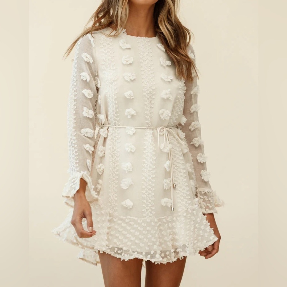 Angel Biba - Long Sleeve Embellished Mini Dress